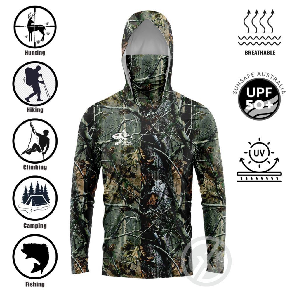 Tee Graphic Print - Chemise de pêche à capuche UPF50+
