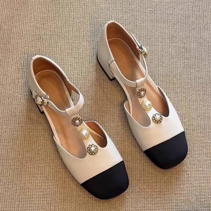 Casual Sandal Leather - Femmes bout carré sandales à talons