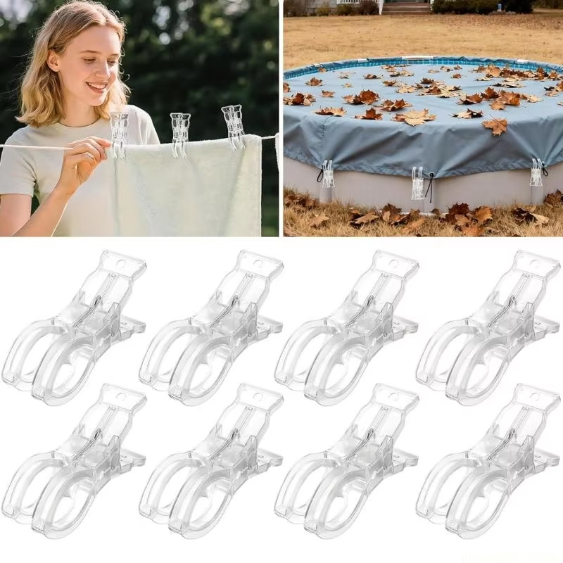 Beach Towel Large - 10 pinces à linge transparentes grandes,