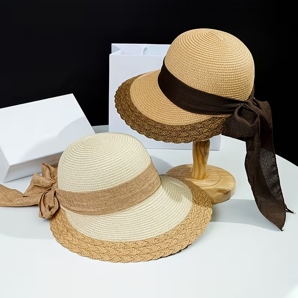 Grand chapeau de paille à nœud - Bucket Hat Straw avis et prix