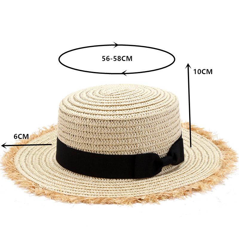 Chapeau de soleil plat d'été p - Bucket Hat Straw avis et prix