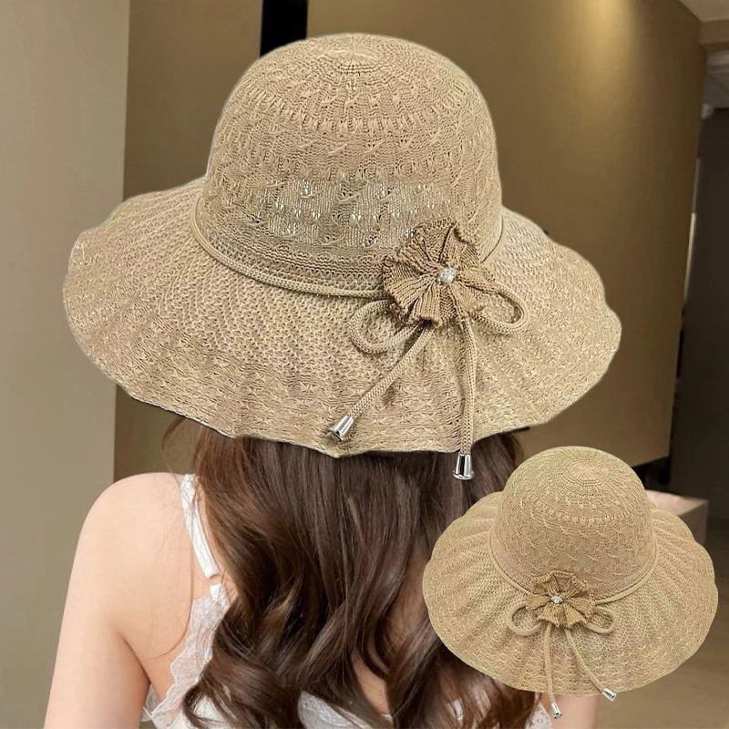 Chapeau Bob d'été en paille à  - Bucket Hat Straw avis et prix