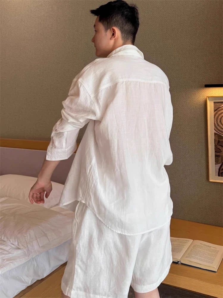 Ensemble en lin tendance pour  - Linen Shirt Breathable avis et prix