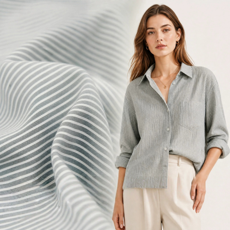 Tissu en coton et lin respiran - Linen Shirt Breathable avis et prix