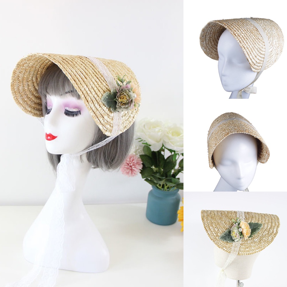 Chapeau de paille Lolita style - Bucket Hat Straw avis et prix