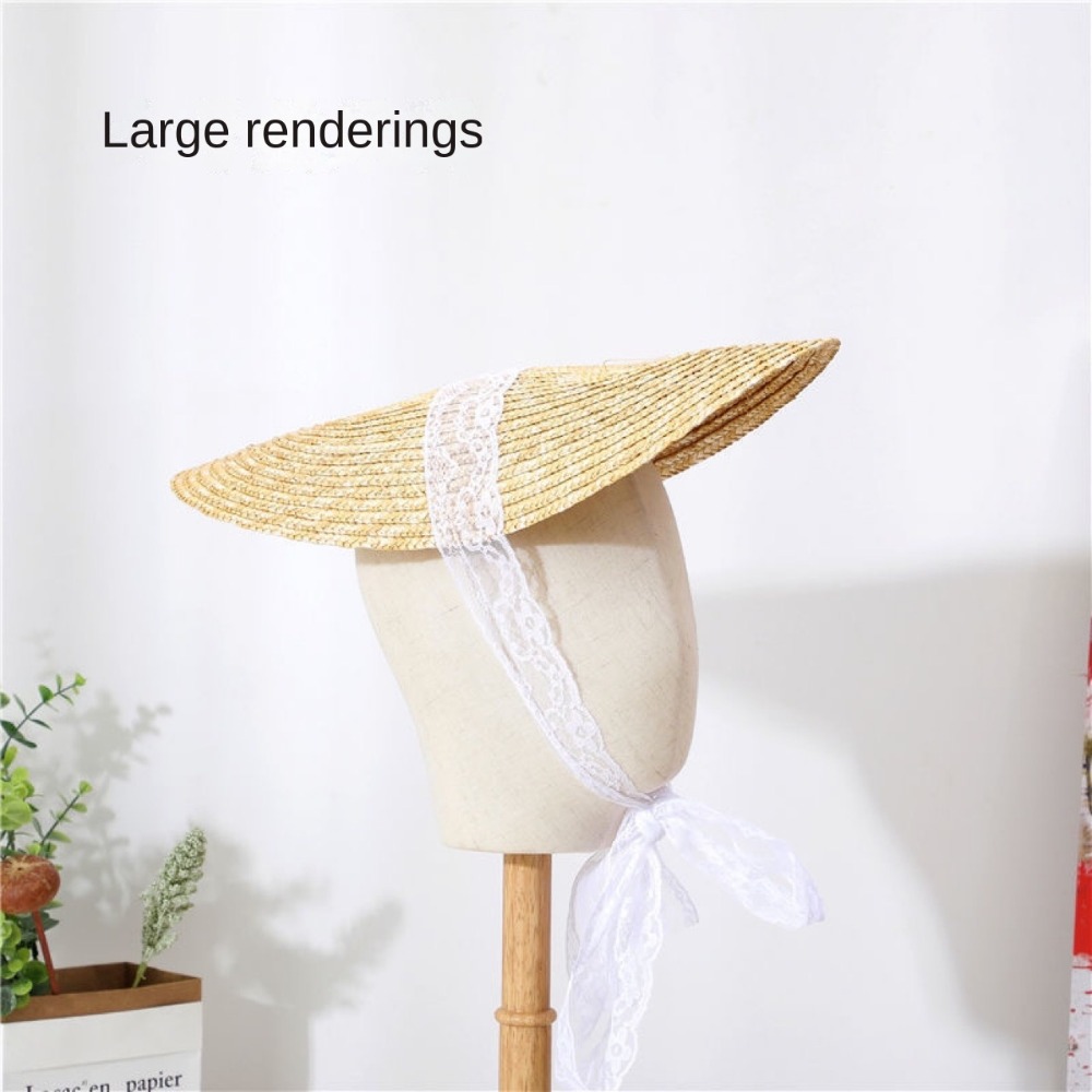 Chapeau de paille Lolita style - Bucket Hat Straw avis et prix