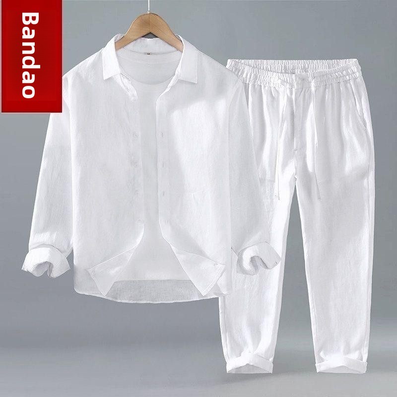 Ensemble deux pièces en lin am - Linen Shirt Breathable avis et prix